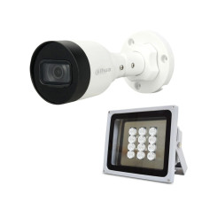 Комплект: IP-відеокамера 2 Мп Dahua DH-IPC-HFW1230S1-S5 2.8mm + ІЧ-прожектор Lightwell LW12-140IR45-