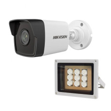 Комплект: IP-відеокамера 2 Мп Hikvision DS-2CD1021-I(F) (2.8mm) + ІЧ-прожектор Lightwell LW9-100IR45
