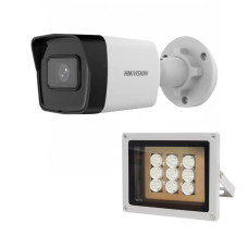 Комплект: IP-відеокамера 2 Мп Hikvision DS-2CD1023G2-IUF (2.8 мм) з вбудованим мікрофоном + ІЧ-проже