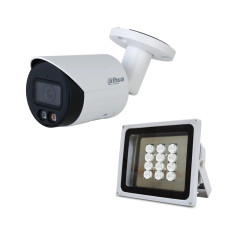 Комплект: IP-відеокамера 4 Мп Dahua DH-IPC-HFW2449S-S-IL (2.8 мм) з подвійним підсвічуванням + ІЧ-пр