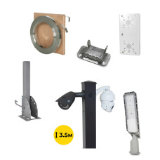 Комплект: Світильник світлодіодний Lightwell ZY-DY11-65K-150W  + Стовп 103Р 3.5м + Кронштейн DS-1275
