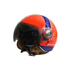 Мотошолом відкритий Beon B-110B CIRCLE SHINY ORANGE/WHITE/BLUE (глянець помаранчевий/білий/синій), р