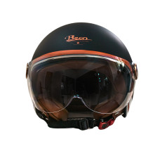 Мотошолом відкритий Beon B-120 31-kangaroo MATT BLACK/KANGAROO (матовий чорний/кенгуру), розмір XL