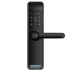 Розумний дверний біометричний замок SEVEN LOCK SL-7767BF black (врізна частина 6068 Auto)