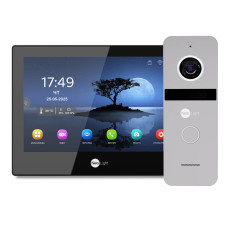 Комплект Neolight ALPHA Hybrid HD KIT B/Silver: гібридний відеодомофон 8" з Wi-Fi та 2 Мп відеопанел