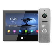 Комплект Neolight ALPHA Hybrid HD KIT B/SilverP: гібридний відеодомофон 8" з Wi-Fi та 2 Мп відеопане