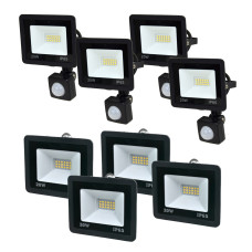 Комплект 4+4 світлодіодних прожектори Lightwell 20W: 4 x LW-FL-B-20 и 4 x LW-FL-B-20-S з датчиком ру