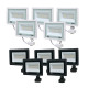 Комплект 5+5 світлодіодних прожекторів Lightwell 50W з датчиком руху: 5 x LW-FL-W-50-S та 5 x LW-FL-