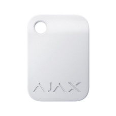 Захищений безконтактний брелок Ajax Tag white для клавіатури KeyPad Plus