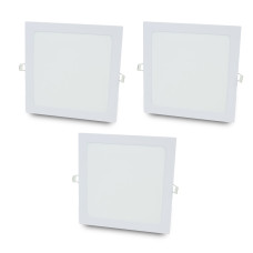 Комплект із 3-х світильників світлодіодних LIGHTWELL LW-SQ-RCD-18 18 W квадрат, вбудований