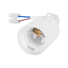 Патрон пластиковий підвісний e.lamp socket pendant.E27.pl.white, Е27, з кабелем 15 см і клемною коло