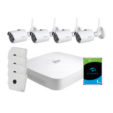 Комплект відеоспостереження WiFi kit 4cam: 1 відеореєстратор, 1 жорсткий диск, 4 Wi-Fi-відеокамери 4