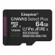 Карта пам'яті microSDXC Kingston 64Gb Canvas Select Plus Gen3 class 10 А1 UHS-I (SDCS3/64GBSP)