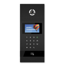 Багатоабонентська IP панель виклику Bas-IP AA-12FBI black з розпізнаванням облич і зчитувачем UKEY д