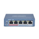 Некерований PoE комутатор Hikvision DS-3E0105P-E/M(B) з 4 портами PoE