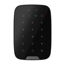 Бездротова сенсорна клавіатура Ajax KeyPad S Plus Jeweller black зі зчитувачем карток Pass і брелокі