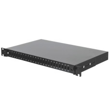 Патч-панель 24 порти SC-Simpl./LC-Dupl./E2000, пуста, кабельні вводи для 6xPG13.5 та 6xPG11, 1U, чор