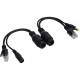 Passive PoE перехідник IP+DC - Extender over UTP, Waterproof (вологозахищений) Black