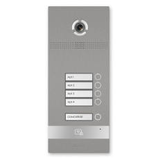IP панель виклику на 4 абоненти Bas-IP BI-04 silver з розпізнаванням облич і зчитувачем UKEY для IP-