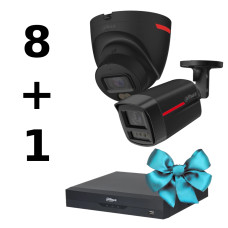 Комплект IP відеоспостереження Dahua WIZCOLOR KIT 8+1 (black)