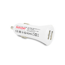 Автомобільний зарядний пристрій Faraday Electronics 18W/USB/2.4A +1 A car з 2 USB виходами 2.4 А і 1
