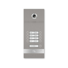 IP панель виклику на 8 абонентів Bas-IP BI-08FB silver з розпізнаванням облич і зчитувачем UKEY для