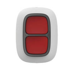 Бездротова екстрена кнопка Ajax DoubleButton (8EU) ASP white з захистом від випадкових натискань